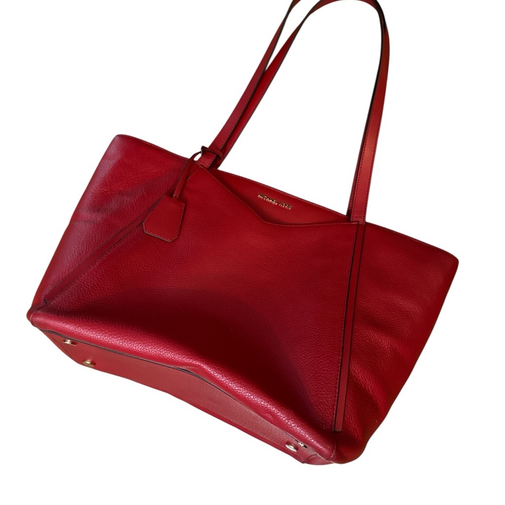 Michael Kors Red‎ Leather Over The Shoulder Purse Women’s Purse/Bag/Whitney Tote - Picture 6 of 10